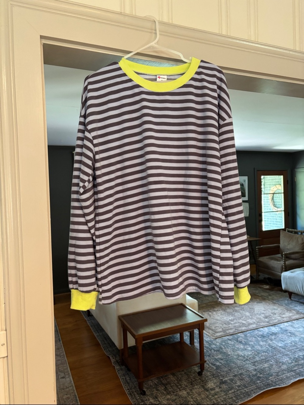 Striped Long-Sleeve Crewneck Tee